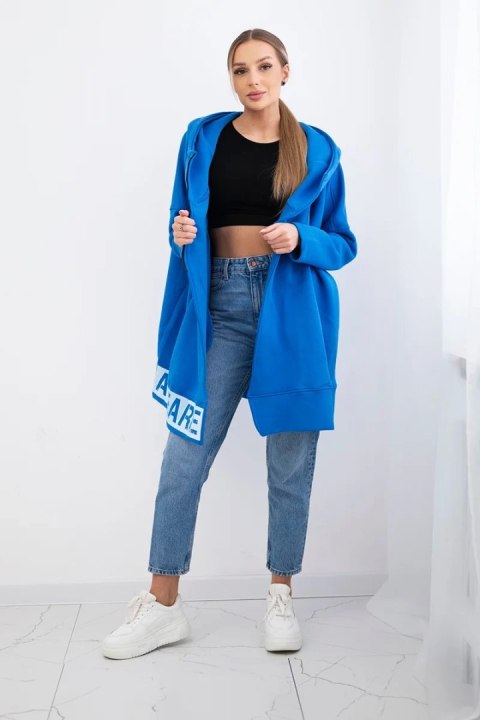 Bluza ocieplana z suwakiem chabrowa uniwersalny