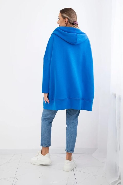 Bluza ocieplana z suwakiem chabrowa uniwersalny