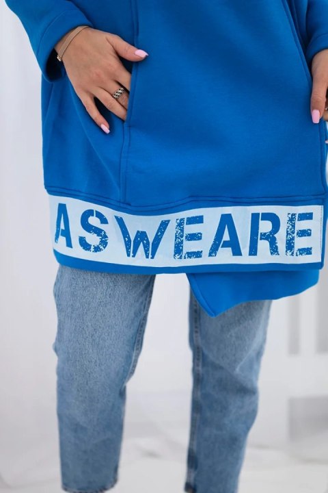 Bluza ocieplana z suwakiem chabrowa uniwersalny