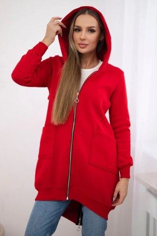 Bluza ocieplana z suwakiem z tyłu czerwona uniwersalny