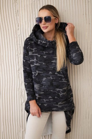 Bluza z długim tyłem moro grafit+czarny uniwersalny