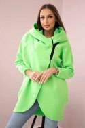 Bluza z krótkim suwakiem zielony neon uniwersalny