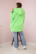 Bluza z krótkim suwakiem zielony neon uniwersalny