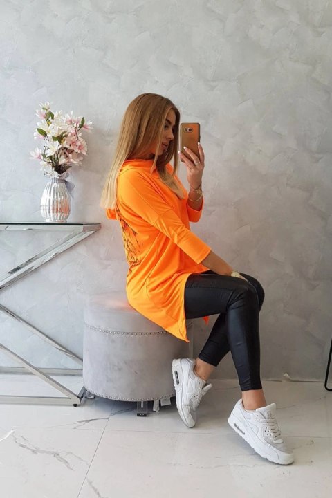 Bluza z nadrukiem skrzydeł pomarańczowy neon uniwersalny
