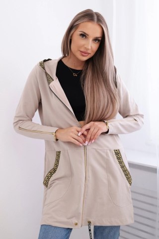 Bluza z ozdobną taśmą beżowa uniwersalny