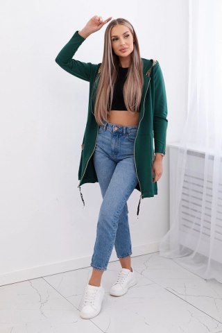 Bluza z ozdobną taśmą ciemno zielona uniwersalny