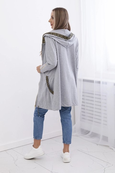 Bluza z ozdobną taśmą szara uniwersalny
