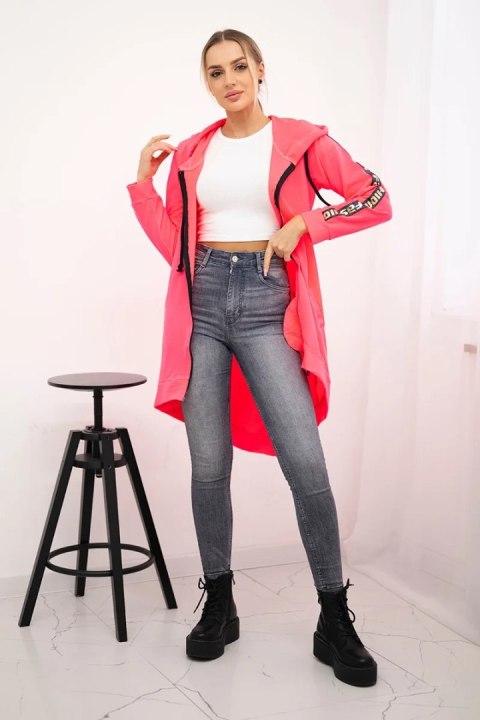 Bluza z suwakiem z tyłu różowy neon uniwersalny