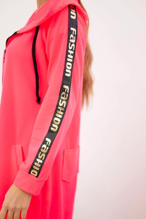 Bluza z suwakiem z tyłu różowy neon uniwersalny