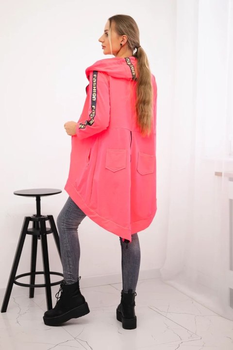 Bluza z suwakiem z tyłu różowy neon uniwersalny
