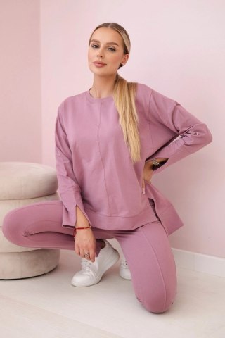 Komplet z bluzką oversize ciemny różowy uniwersalny