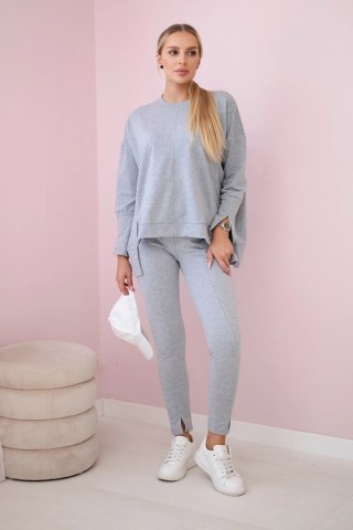 Komplet z bluzką oversize szary uniwersalny