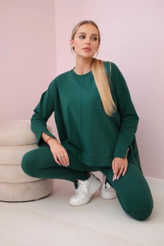 Komplet z bluzką oversize zielony uniwersalny
