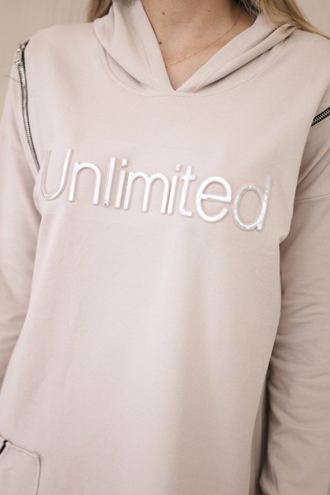 Sukienka z napisem unlimited beżowa uniwersalny