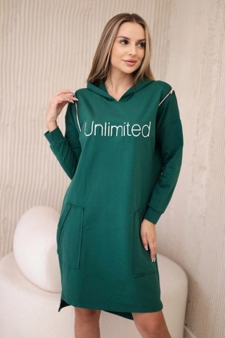Sukienka z napisem unlimited zielona uniwersalny