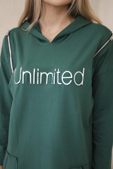 Sukienka z napisem unlimited zielona uniwersalny