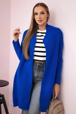 Sweter z rękawami typu nietoperz chabrowy uniwersalny