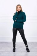 Sweter z wywijanym golfem morski uniwersalny