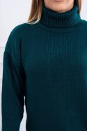 Sweter z wywijanym golfem morski uniwersalny