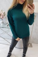 Sweter z wywijanym golfem morski uniwersalny
