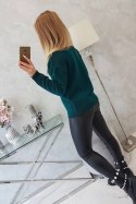 Sweter z wywijanym golfem morski uniwersalny