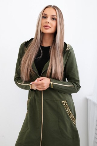 Bluza z ozdobną taśmą khaki uniwersalny