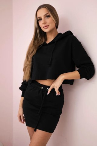 Komplet bluzy ze spódniczką czarny uniwersalny