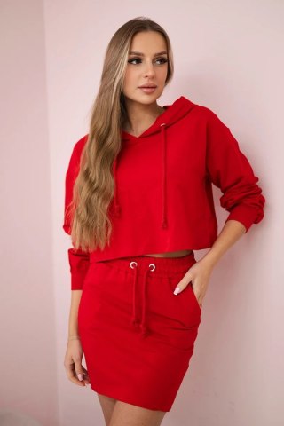 Komplet bluzy ze spódniczką czerwony uniwersalny