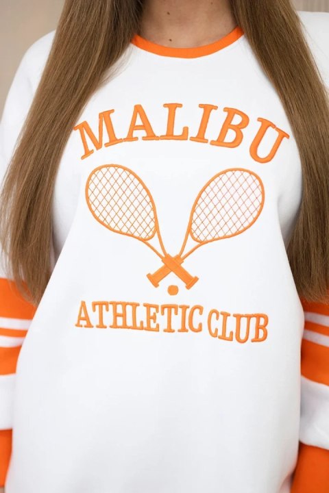 Bluza ocieplana Malibu biały+pomarańczowy uniwersalny
