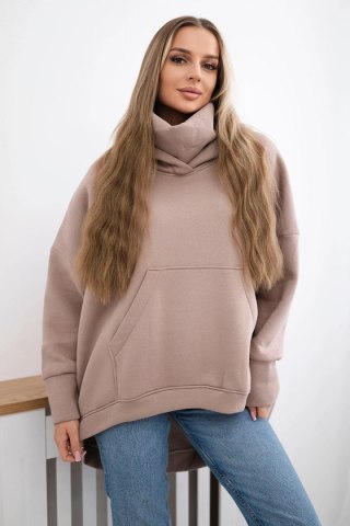Bluza ocieplana oversize ciemno beżowa uniwersalny