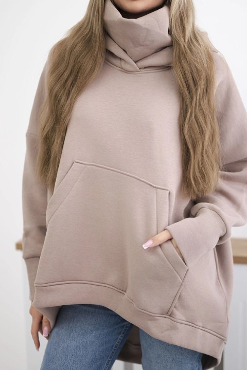 Bluza ocieplana oversize ciemno beżowa uniwersalny