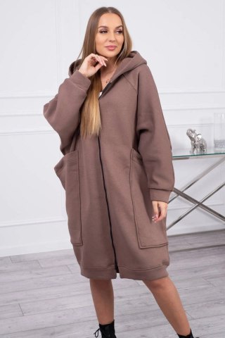 Bluza ocieplana oversize mocca uniwersalny