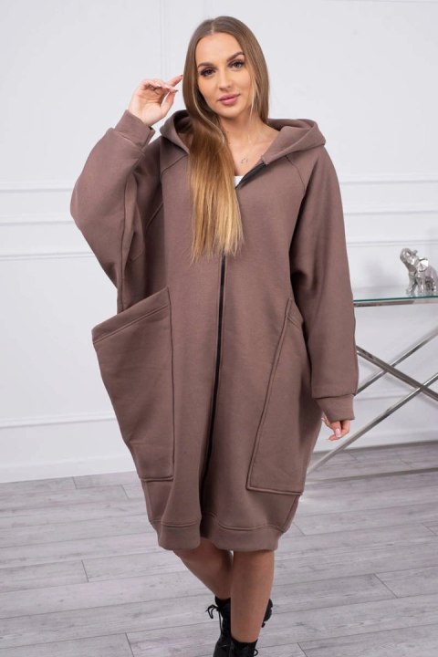 Bluza ocieplana oversize mocca uniwersalny