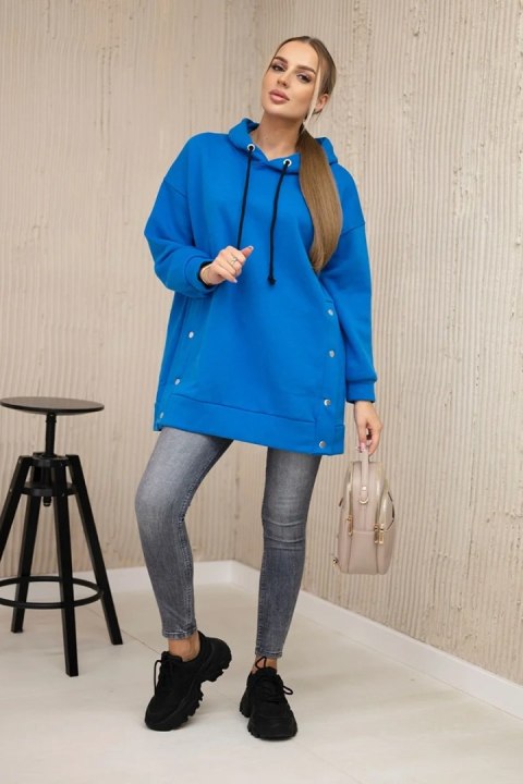 Bluza ocieplana z napami chabrowa uniwersalny
