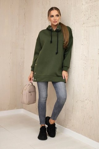 Bluza ocieplana z napami khaki uniwersalny