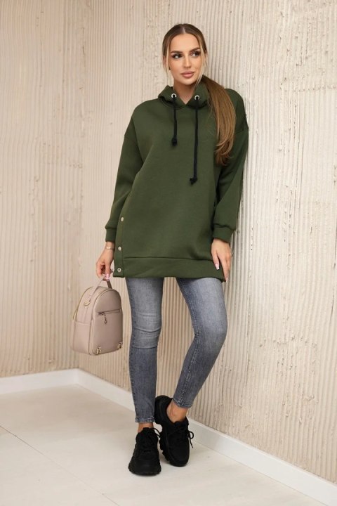 Bluza ocieplana z napami khaki uniwersalny