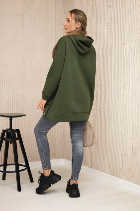 Bluza ocieplana z napami khaki uniwersalny