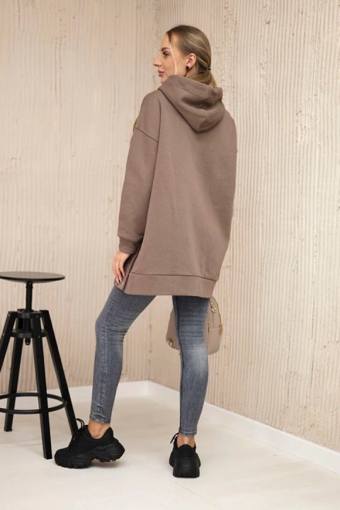 Bluza ocieplana z napami mocca uniwersalny