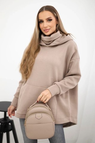 Bluza ocieplana z suwakiem z tyłu ciemno beżowa uniwersalny