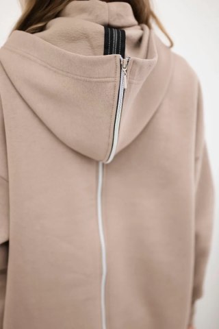 Bluza ocieplana z suwakiem z tyłu ciemno beżowa uniwersalny