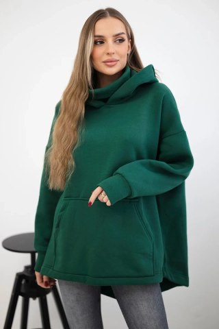 Bluza ocieplana z suwakiem z tyłu ciemno zielona uniwersalny
