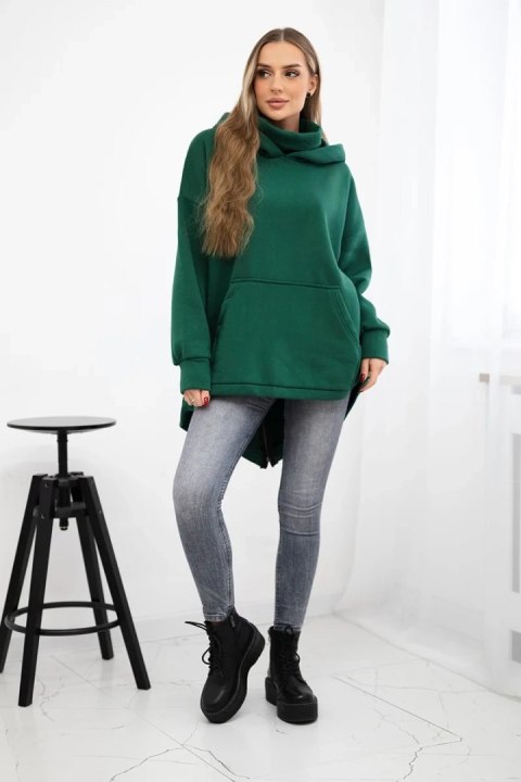 Bluza ocieplana z suwakiem z tyłu ciemno zielona uniwersalny