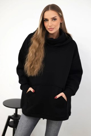 Bluza ocieplana z suwakiem z tyłu czarna uniwersalny