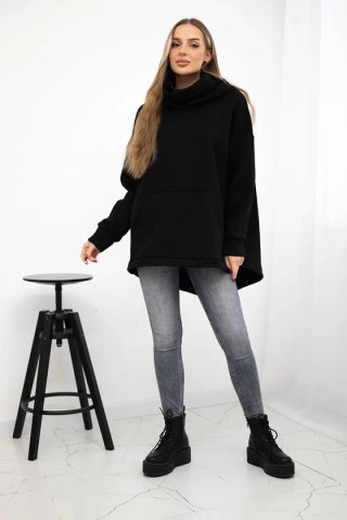 Bluza ocieplana z suwakiem z tyłu czarna uniwersalny