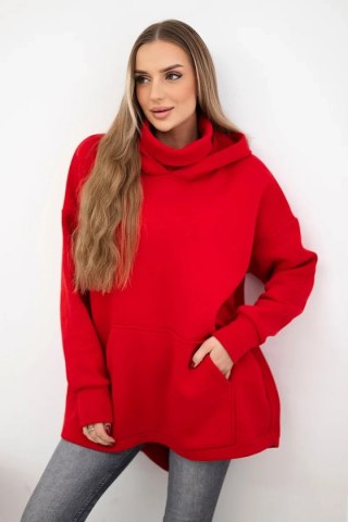 Bluza ocieplana z suwakiem z tyłu czerwona uniwersalny