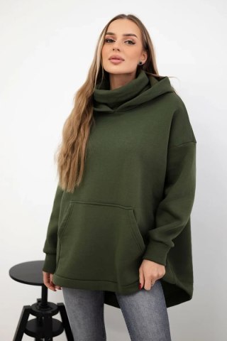 Bluza ocieplana z suwakiem z tyłu khaki uniwersalny