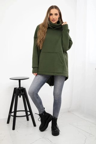 Bluza ocieplana z suwakiem z tyłu khaki uniwersalny