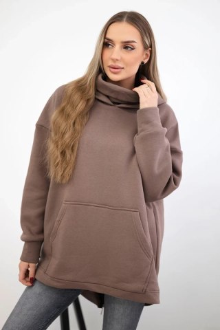 Bluza ocieplana z suwakiem z tyłu mocca uniwersalny