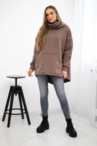 Bluza ocieplana z suwakiem z tyłu mocca uniwersalny