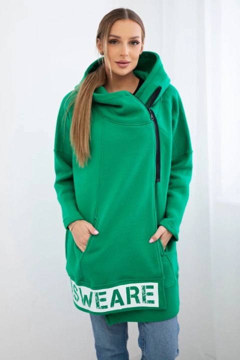 Bluza ocieplana z suwakiem zielona uniwersalny